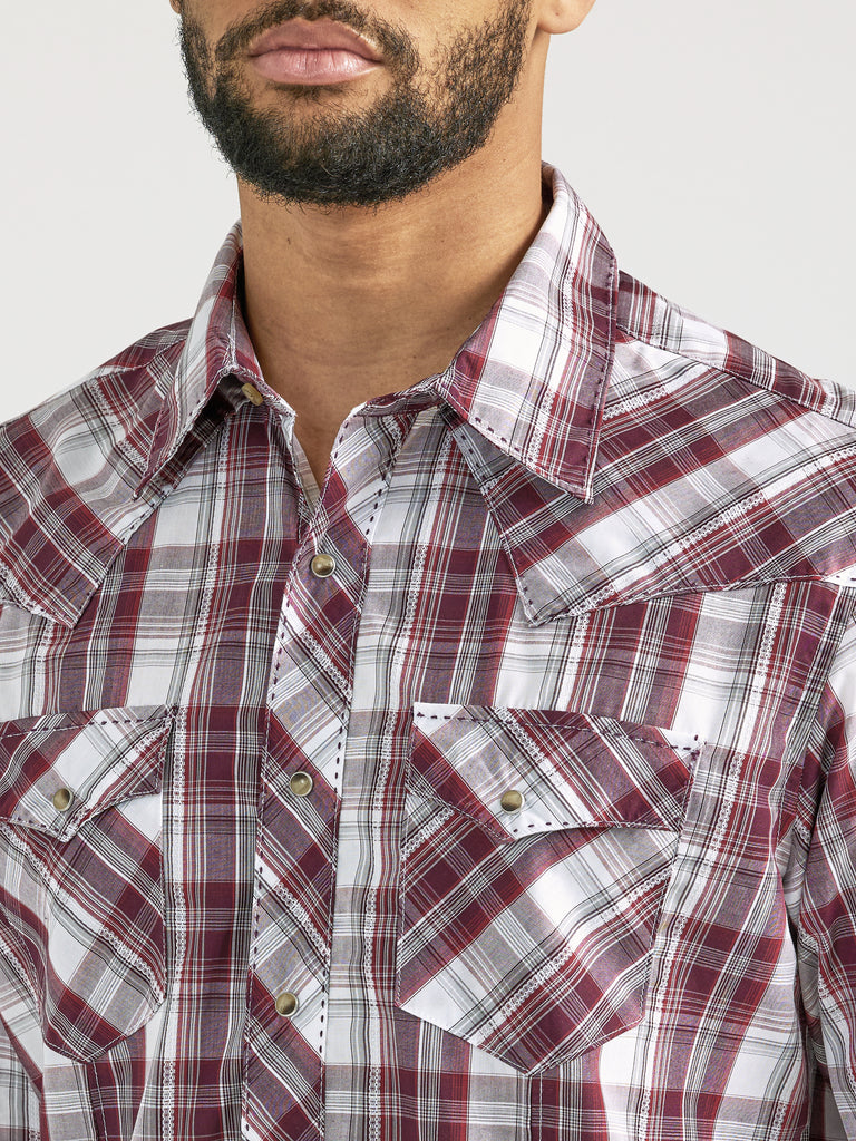 BURGUNDY PLAID SHIRT