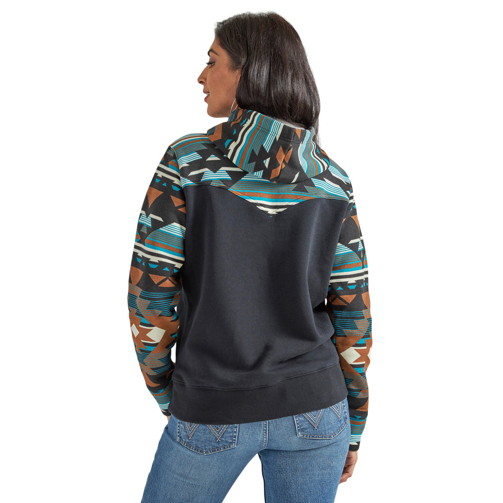 Women's Wrangler Retro® Logo Southwestern Yoke Pullover Hoodie