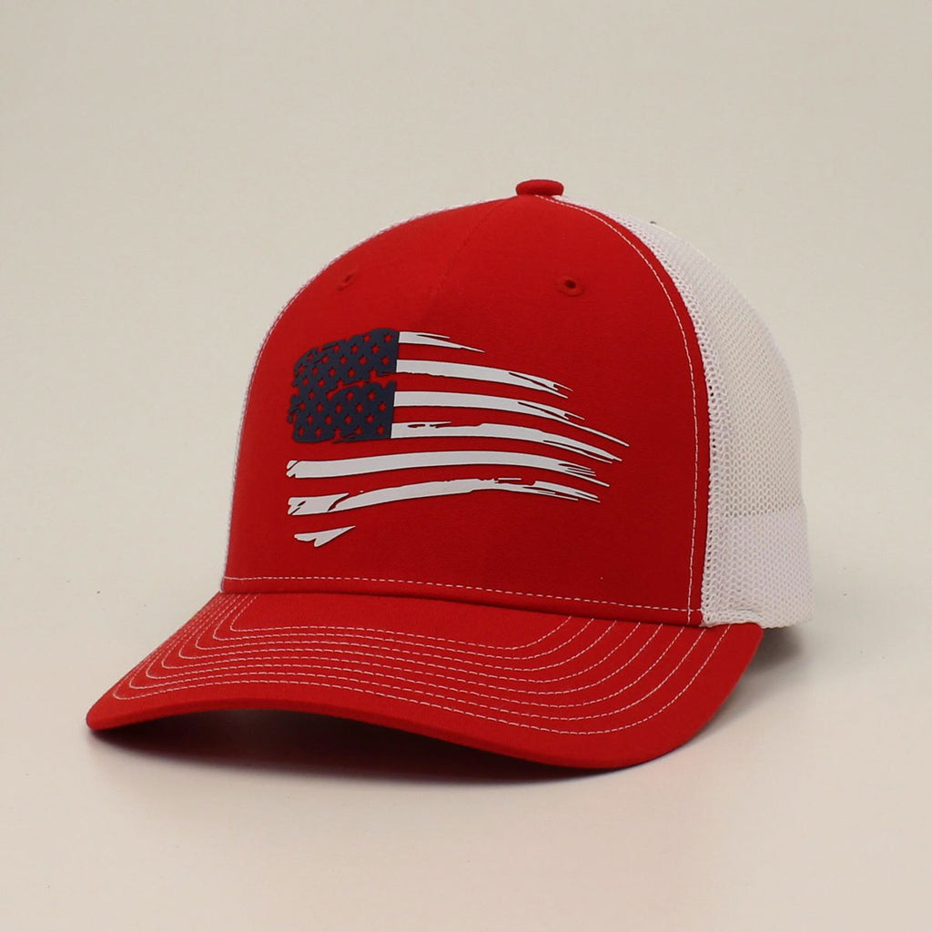 Ariat Red/White Distressed Flag Snap Back Ballcap – Pard's Western Shop