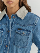 Wrangler Women's Denim Barn Jacket with Canvas Collar