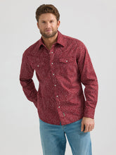 Pard's Western Shop Wrangler Retro Premium Men's Red/White Print Snap Western Shirt