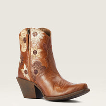 Ariat Women's Tangled Tan Florence Snip Toe Western Boots with Floral Stitching & Fringe