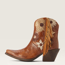 Ariat Women's Tangled Tan Florence Snip Toe Western Boots with Floral Stitching & Fringe