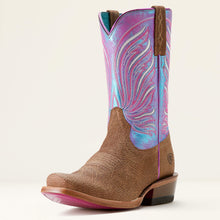 Pard's Western Shop Ariat Women's Brown Futurity Dash Blunt Toe Western Boots with Iridescent Tops