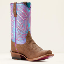 Ariat Women's Brown Futurity Dash Blunt Toe Western Boots with Iridescent Tops