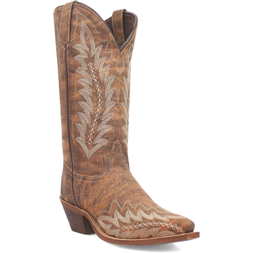 Pard's Western Shop Laredo Tan Fancy Stitched Emmylee Snip Toe Western Boots for Women