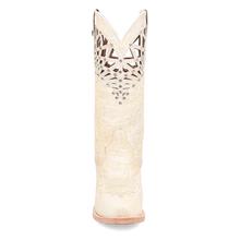 Dan Post Ladies Bone Miley Snip Toe Boots with Cutout & Crystal Embellished Tops