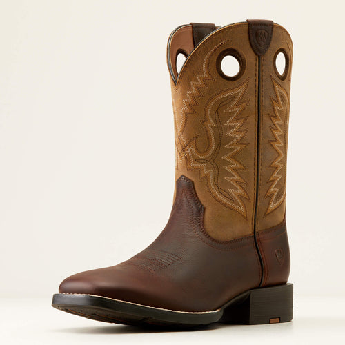 Pard's Western Shop Ariat Men's Toasted Brown Sport Ranger Western Boots with Tan Tops & Broad Square Toe