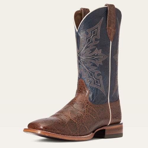 Pard's Western Shop Ariat Men's Wild Mud Brown Circuit Gritty Broad Square Toe Western Boots with Navy Tops