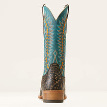 Ariat Men's Distressed Charcoal Elephant Print Futurity Time Blunt Toe Cowboy Boots with Turquoise Tops