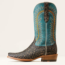 Ariat Men's Distressed Charcoal Elephant Print Futurity Time Blunt Toe Cowboy Boots with Turquoise Tops