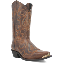 Pard's Western Shop Laredo Men's Tan Jameson Snip Toe Western Boots with Brass Colored Toe & Heel Tips