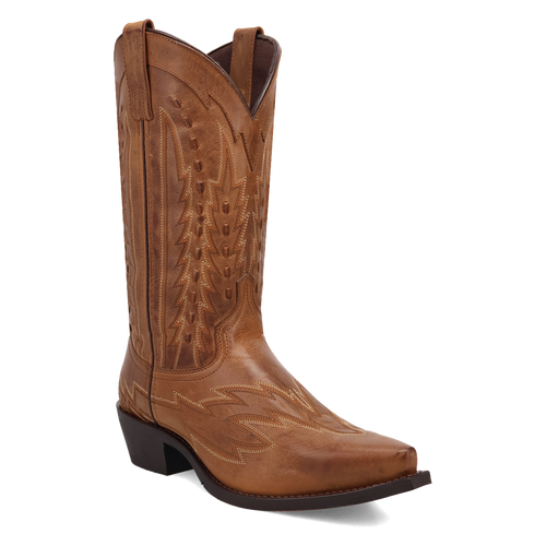 Pard's Western Shop Laredo Men's Tan Silverdale Snip Toe Western Boots with Fancy Stitching