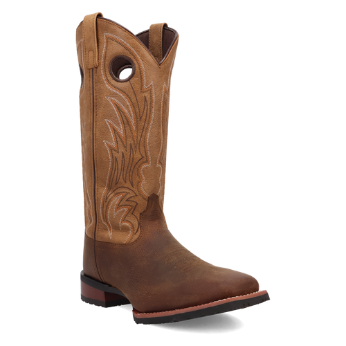 Pard's Western Shop Laredo Men's Dark Brown/Tan Cullen Broad Square Toe Boots