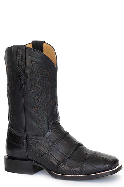 Pard's Western Shop Stetson Men's Black Alligator Broad Square Toe Boots by Roper Footwear