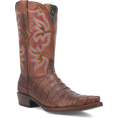 Pard's Western Shop Dingo Brown Gator Print Snip Toe Western Boots for Men