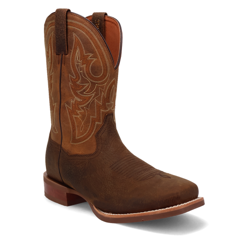 Pard's Western Shop Dan Post Cowboy Certified Chocolate/Tan Brigston Broad Square Toe Boots for Men