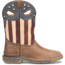 Double H Men's Brown Fortitude Broad Square Toe Roper Boots with Stars & Stripes Tops