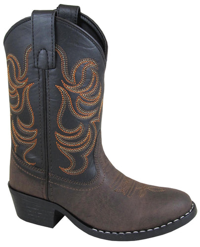 Pard's Western shop Smoky Mountain Boots Brown Monterey Round Toe Boots with Black Tops for Toddlers