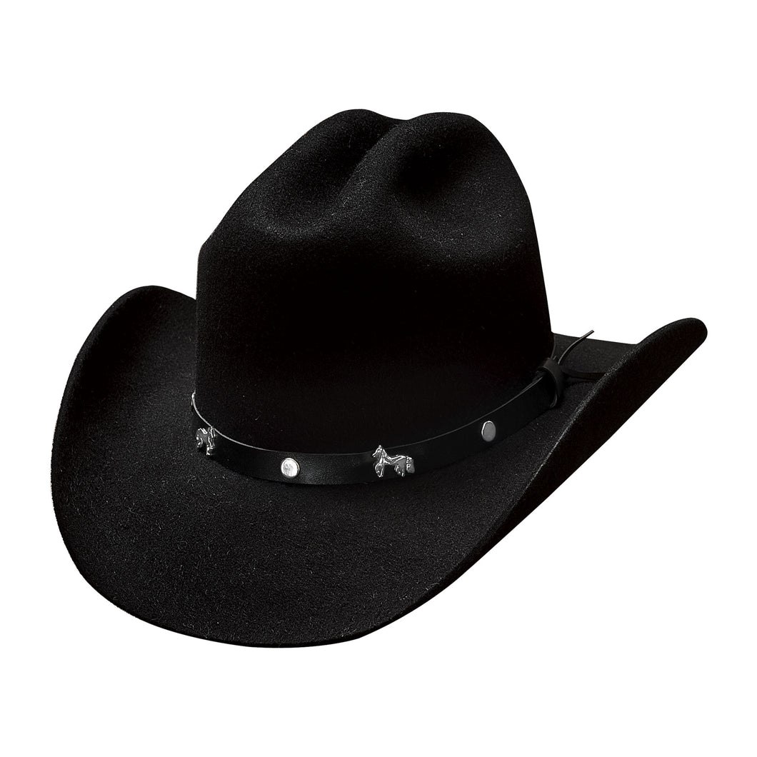 Pard's Western Shop Bullhide Hats Black Wool Felt Pasoboys Western Hat for Kids