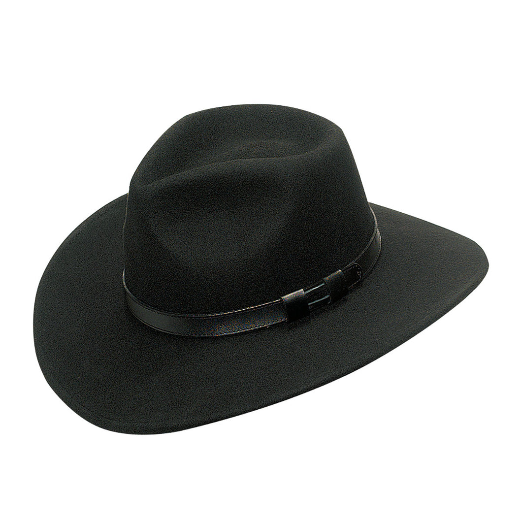 Pard's Western Shop Twister Indy Crushable Black Wool Felt Fashion Hat