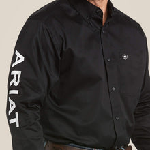 Men's Ariat Black Button-Down Team Shirt with White Logo