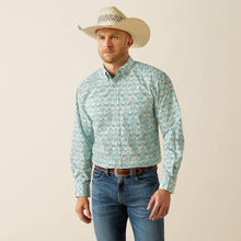 Pard's Western Shop Ariat Jerome Classic Fit Teal Paisley Print Button-Down Shirt for Men