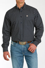 Pard's Western shop Cinch Midnight Navy/Peach Geometric Print Button Shirt for Men