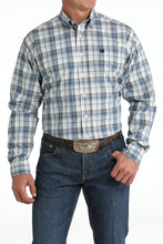 Pard's Western Shop Cinch Light Blue & White Plaid Button-Down Shirt for Men