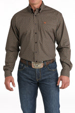 Pard's Western Shop Cinch Brown & Green Geometric Print Button-Down Shirt for Men