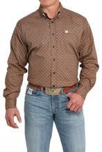 Pard's Western Shop Cinch Men's Brown/Black Geometric Print Stretch Button-Down Shirt