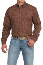 Pard's Western shop Cinch Men's Brown Geometric Print Button-Down Shirt