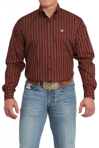 Pard's Western Shop Cinch Men's Red Shotgun Shells Print Button-Down Shirt