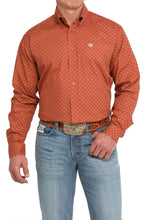 Pard's Western Shop Cinch Orange Steer Print Button-Down Shirt for Men