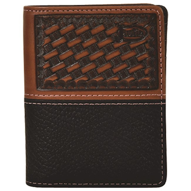 Pard's western Shop Justin Brown Basket Weave Front Pocket Card Case