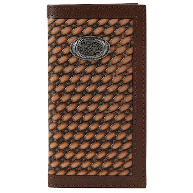 Pard's Western Shop Justin Junior Chestnut Basket Weave Rodeo Wallet