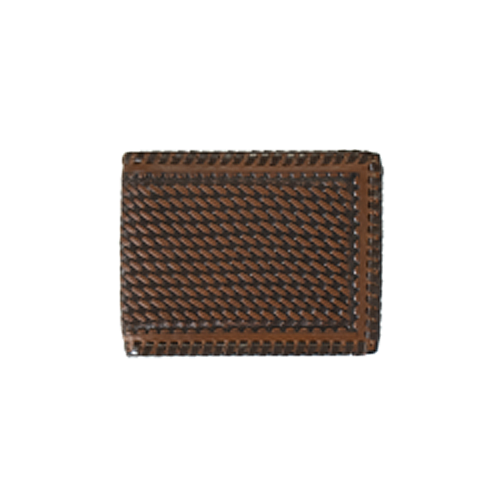 Pard's Western Shop 3D Brown Basket Weave Tooled Bifold Wallet