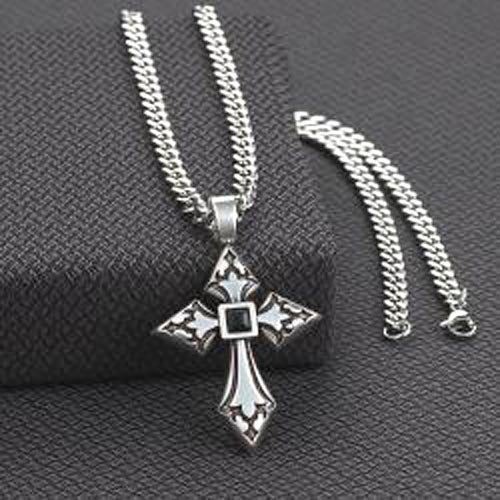 Pard's Western Shop Twister Men's Engraved Cross Necklace