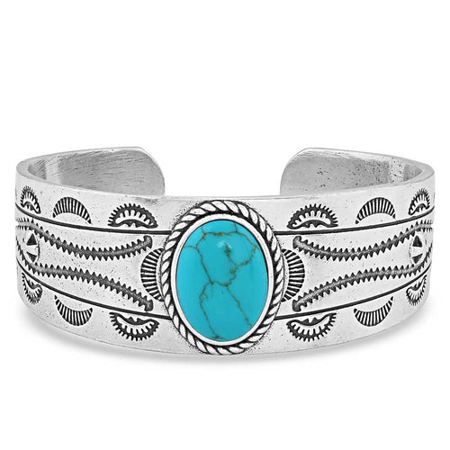 Pard's Western Shop Montana Silversmiths Into the Blue Turquoise Cuff Bracelet
