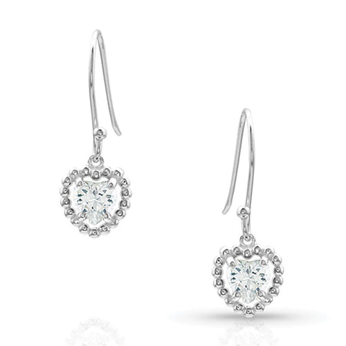 Pard's Western Shop Montana Silversmiths Frozen Heart Earrings