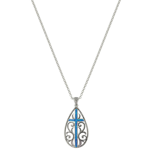 Pard's Western Shop Montana Silversmiths Filigree Water Lights Cross Necklace