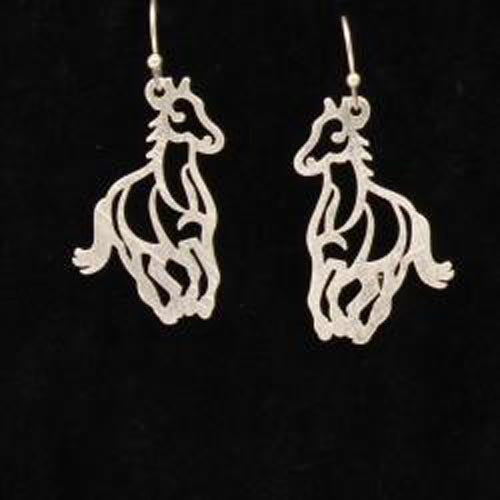 Pard's Western Shop Silver Strike Running Horse Earrings