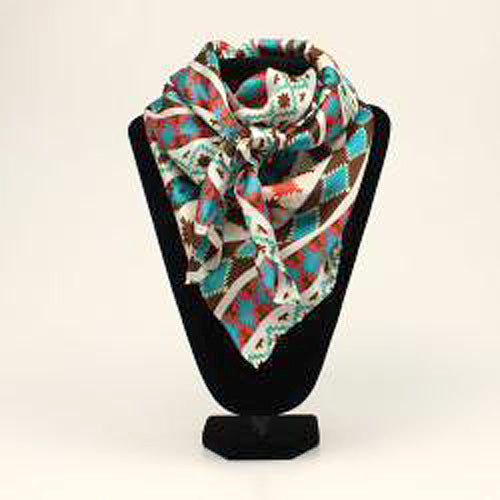 Pard's Western Shop Multi Colored Aztec Print Silk Wild Rag