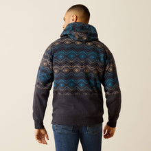 Ariat Navy Color Block Southwest Pattern Hoodie for Men