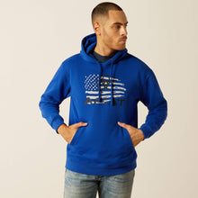 Pard's Western Shop Ariat Men's Royal Blue Flag Logo Breakthru Hoodie