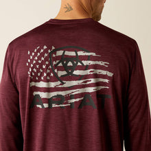 Ariat Men's Burgundy Flag Long Sleeve Breakthru Charger T-Shirt