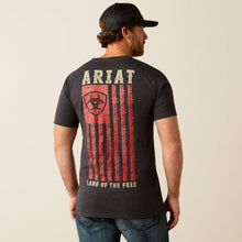 Pard's Western Shop Ariat Charcoal "Land of the Free" Barbed Flag Tee for Men