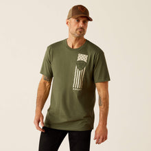 Pard's Western shop Ariat Surplus Green Patriot Stripe T-Shirt for Men