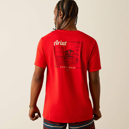 Pard's Western Shop Ariat Farm Proud Red T-Shirt for Men