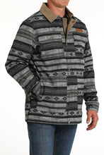 Men's Cinch Blue/Gray Southwest Print Canvas Barn Coat with Removable Hood